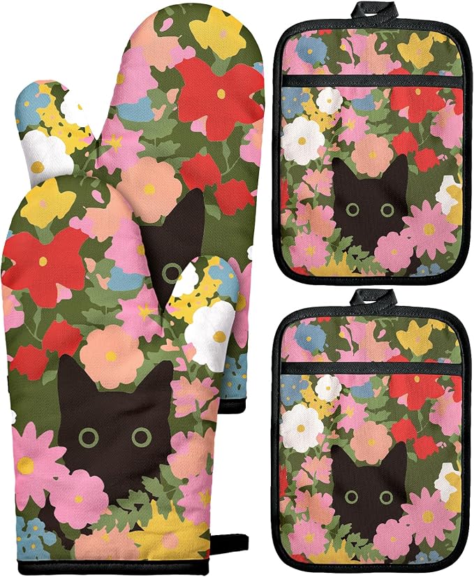 Miss Adola Cotton Oven Mitts and Pot Holders Sets by MissAdola
