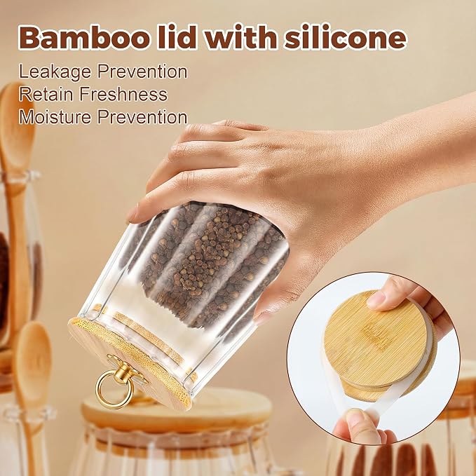 2 Pack Sugar Jar with Lid and Spoon, 24oz Large Glass Spice Jars - Image 4
