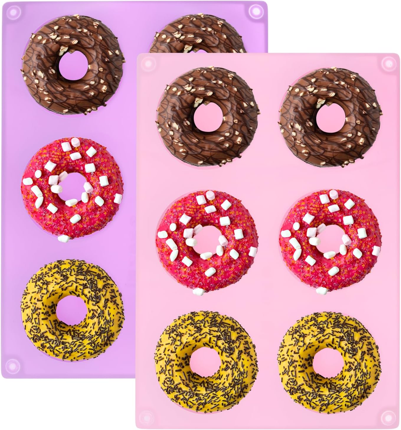 uxcell 4pcs Silicone Muffins Pan, 6 Cup Silicone Cupcake Pan Nonstick Baking Tray for Muffins, Cupcakes, Dishwasher Safe, Brown