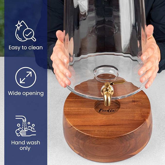 FOODLE Extra Large Glass Drink Dispenser - Image 2