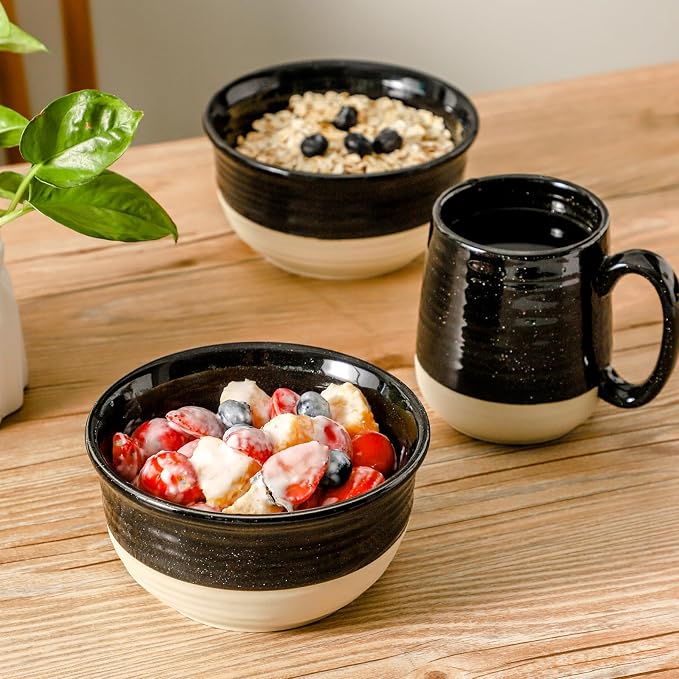 HASENSE Ceramic Soup Bowls and Cereal Bowls, 20 OZ Bowls - Image 5