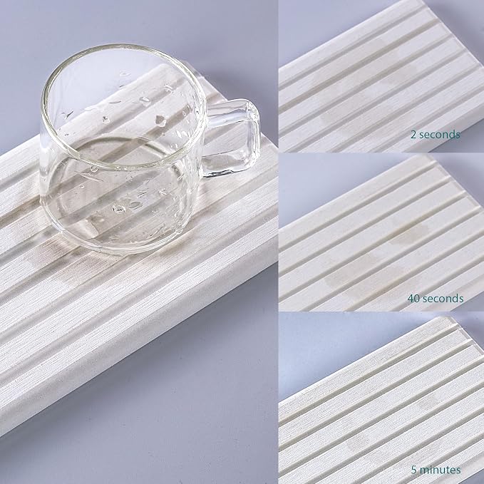 NiuYichee 2 PCS Water Absorbent diatomite Coasters, 7.1" x 3.5" Water Absorbing - Image 6
