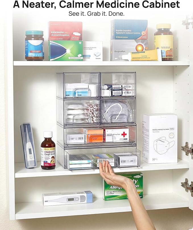 Vtopmart Stackable Storage Drawers Set of 6, Laundry Room Organization - Image 5