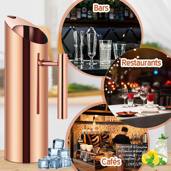 Funnymoom 3 Pack 53oz/1.5l Stainless Steel Water Pitcher Modern Metal Pitcher - Image 5
