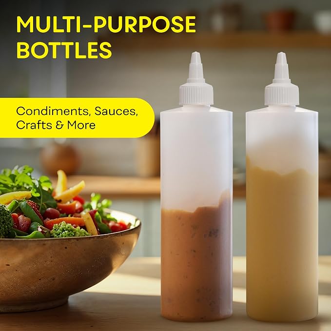 BRIGHTFROM Condiment Squeeze Bottles, 16 OZ Empty Squirt Bottle - Image 4