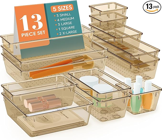 StorMiracle 13 PCS Drawer Organizer Set, 5 Varied Size Bathroom and kitchen by StorMiracle
