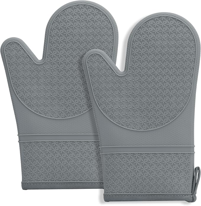 Hovico Silicone Oven Mitts, Heat Resistant 500F Kitchen Mitts 2PCS, 11.6" by Hovico