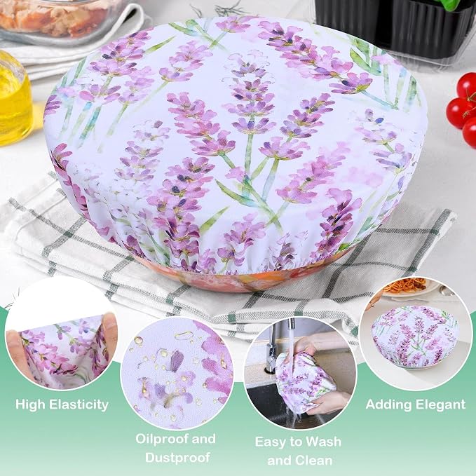 5 Pieces Bowl Covers Reusable, 5 Size Elastic Cloth Bowl Covers - Image 4