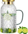 Buaic Glass Pitcher with Lid, 68 oz/2 Liter Vintage Water Pitcher, Iced Tea by Buaic