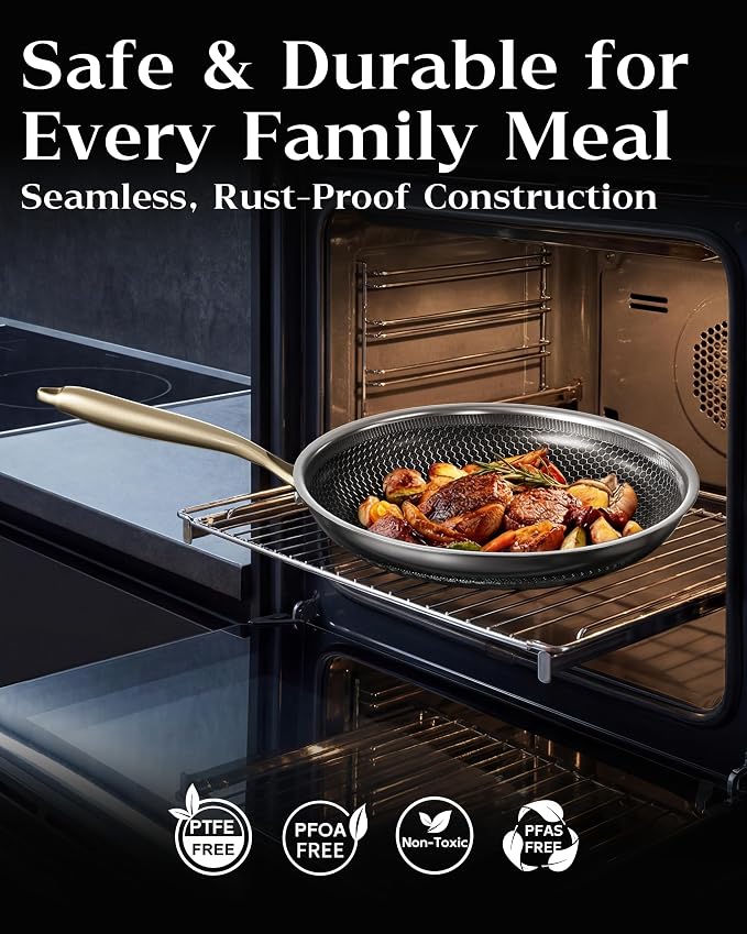 Honeycomb Stainless Steel Nonstick Frying Pan - Image 5