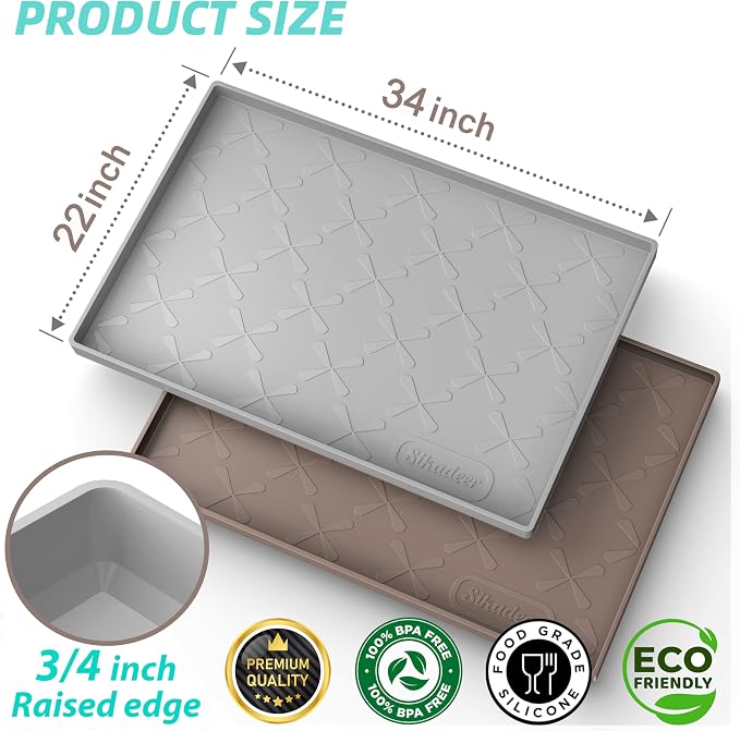 SIKADEER Under Sink Mat Waterproof 34" x 22", Silicone Mat Kitchen Drawer Shelf - Image 3