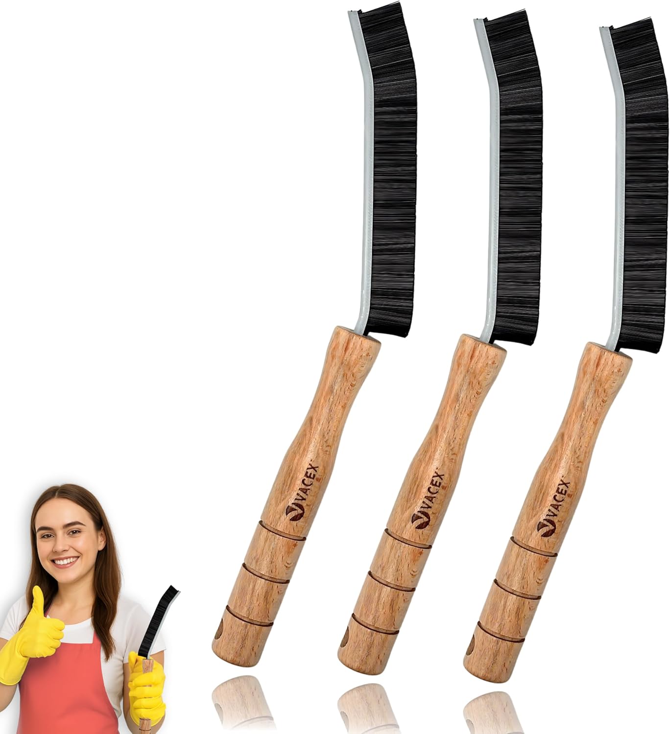 Crevice Cleaning Brush - Grout Scrub Brush, House Cleaning Supplies, Gap Cleaning Tools, Home Essentials, Gifts for Women Men, Hard Bristle Crevice Cleaner Brush for Household Use, Bathroom (3PCS)