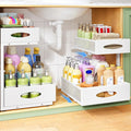Under Sink Organizer, L-Shaped Adjustable Height, Mesh Sliding Drawer by Kitstorack
