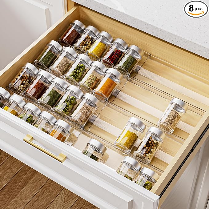 MIUKAA Acrylic Spice Drawer Organizer, 4 Tier by MIUKAA