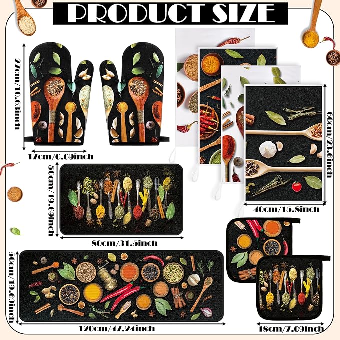 Fourluoo 10 Pcs Farmhouse Kitchen Decor and Accessories Set 4 Kitchen Towels 2 - Image 3