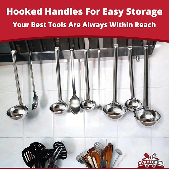Super Sturdy, Ergonomic 8 Oz. Soup Ladle 1 Pk. Stainless Steel Ladles - Image 7