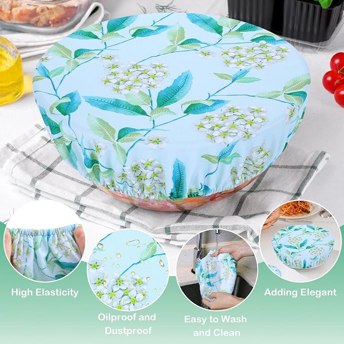 5 Pieces Bowl Covers Reusable, 5 Size Elastic Cloth Bowl Covers - Image 5