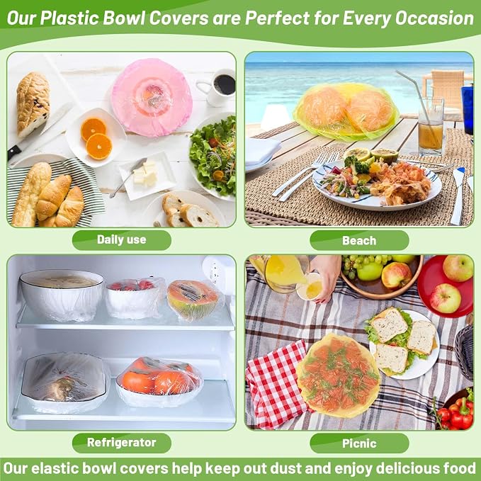 70 Pcs Bowl Covers, 5 Size Plastic Food Covers - Image 7