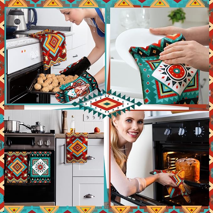 Jingmore 6 Pcs Kitchen Decor Set Accessorie Farmhouse Kitchen Towels Pot - Image 4