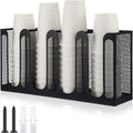 Maxcheck Metal Mesh Cup and Lid Holder Coffee Paper Cup Dispenser Lid Holder by Maxcheck