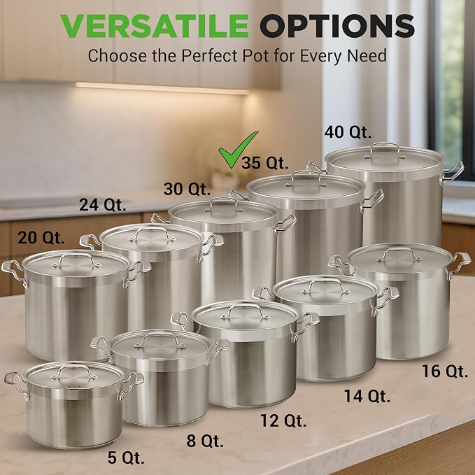 Nutrichef Stainless Steel Cookware Stockpot, 35 Quart Heavy Duty Induction Soup - Image 3