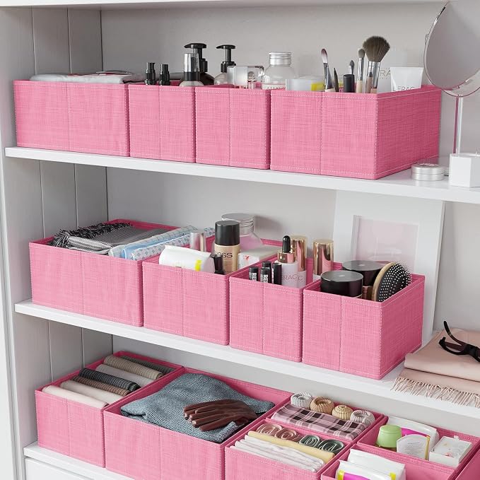Drawer Organizer Clothes Set of 12 Pink - Image 6