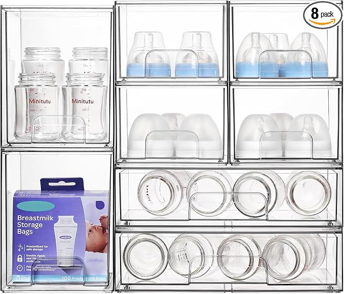 Vtopmart Stackable Storage Drawers Set of 8, Laundry Room Organization by Vtopmart