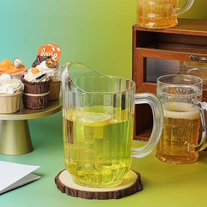 Tessco for you 10 Pcs Plastic Pitchers 60 Ounce Clear Restaurant Jug Large - Image 4