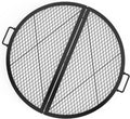 Stanbroil X-Marks Fire Pit Cooking Grate, Foldable Round Grill Grate with Handles, 30 Inch Portable Outdoor Campfire BBQ Grill, Black