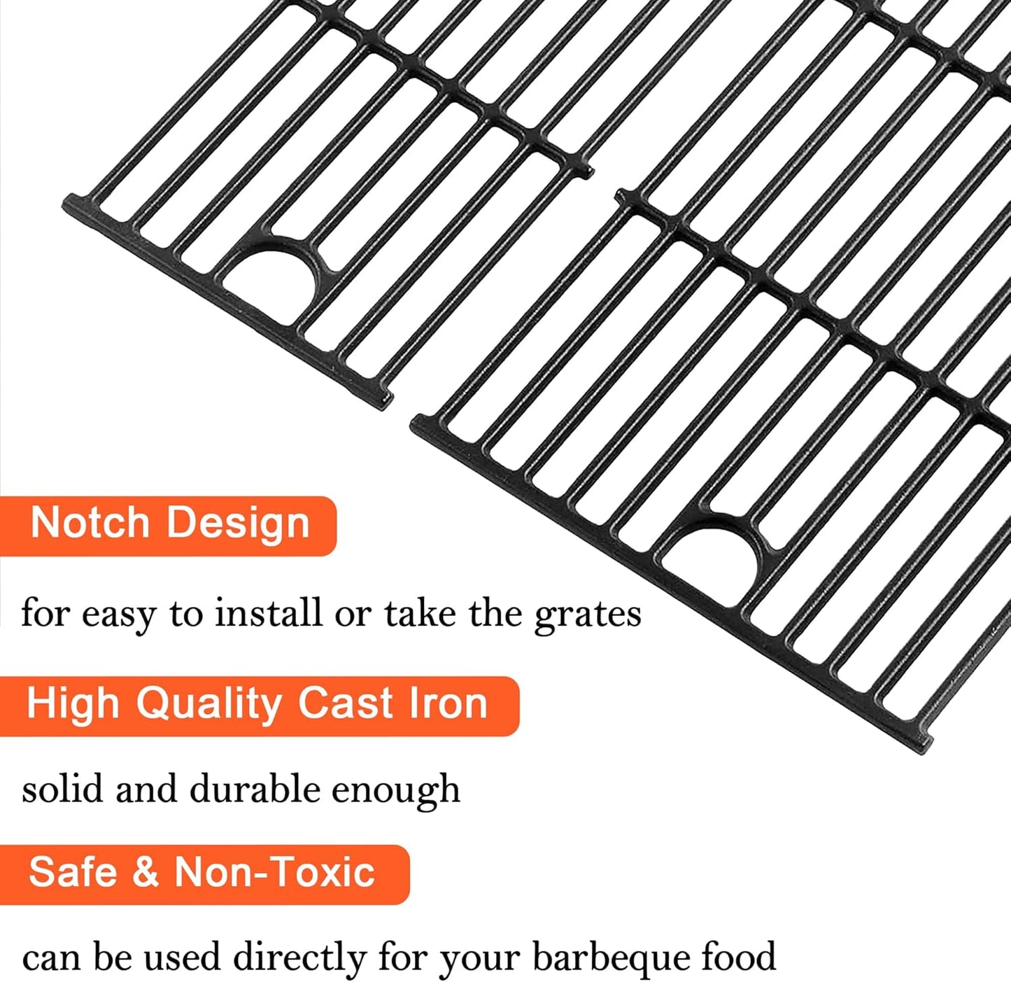 17" Grill Grates for Charbroil Performance 5 Burner 463448021 463451022 463455021 463456022 463449021, Cooking Grids for Charbroil Grills, Replacement Parts for G426-0004-W1 G426-0005-W1, Cast Iron