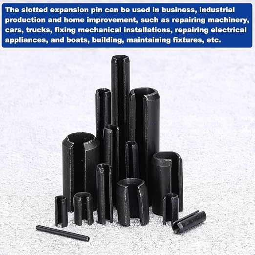 MECCANIXITY 60Pcs Slotted Split Roll Pins 6/25 Inch Dia. 1-3/5 Inch Length 65Mn - Image 5