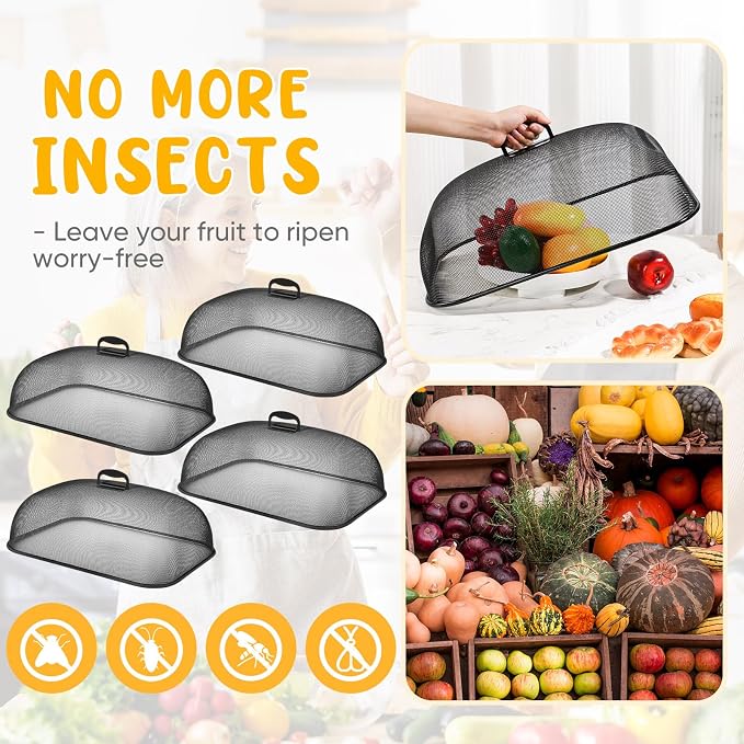 Hicarer 4 Pcs Metal Mesh Screen Food Cover - Image 6