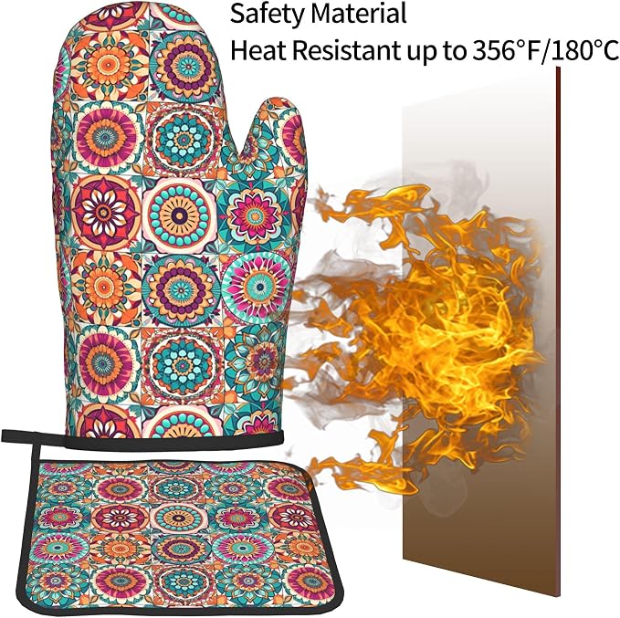 Boho Oven Mitts and Pot Holders - Image 5