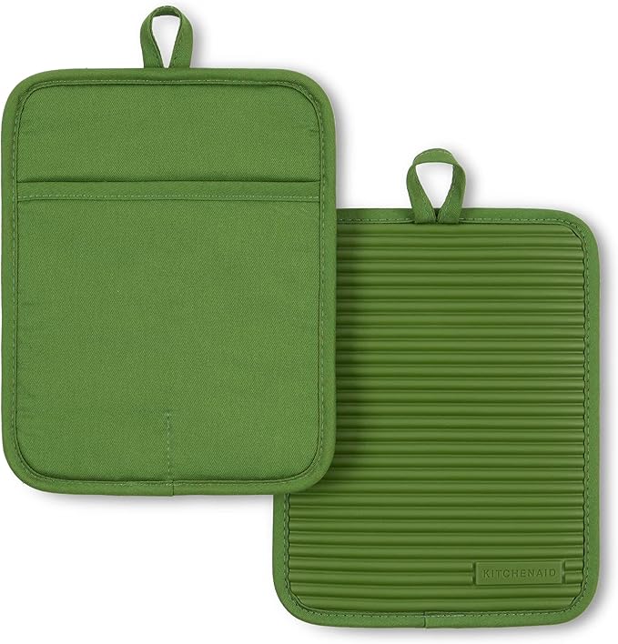 KitchenAid Ribbed Soft Silicone Pot Holder 2-Pack Set by KitchenAid