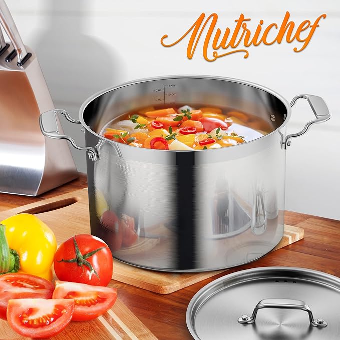 NutriChef 12-Quart Stainless Steel Stockpot - Image 2