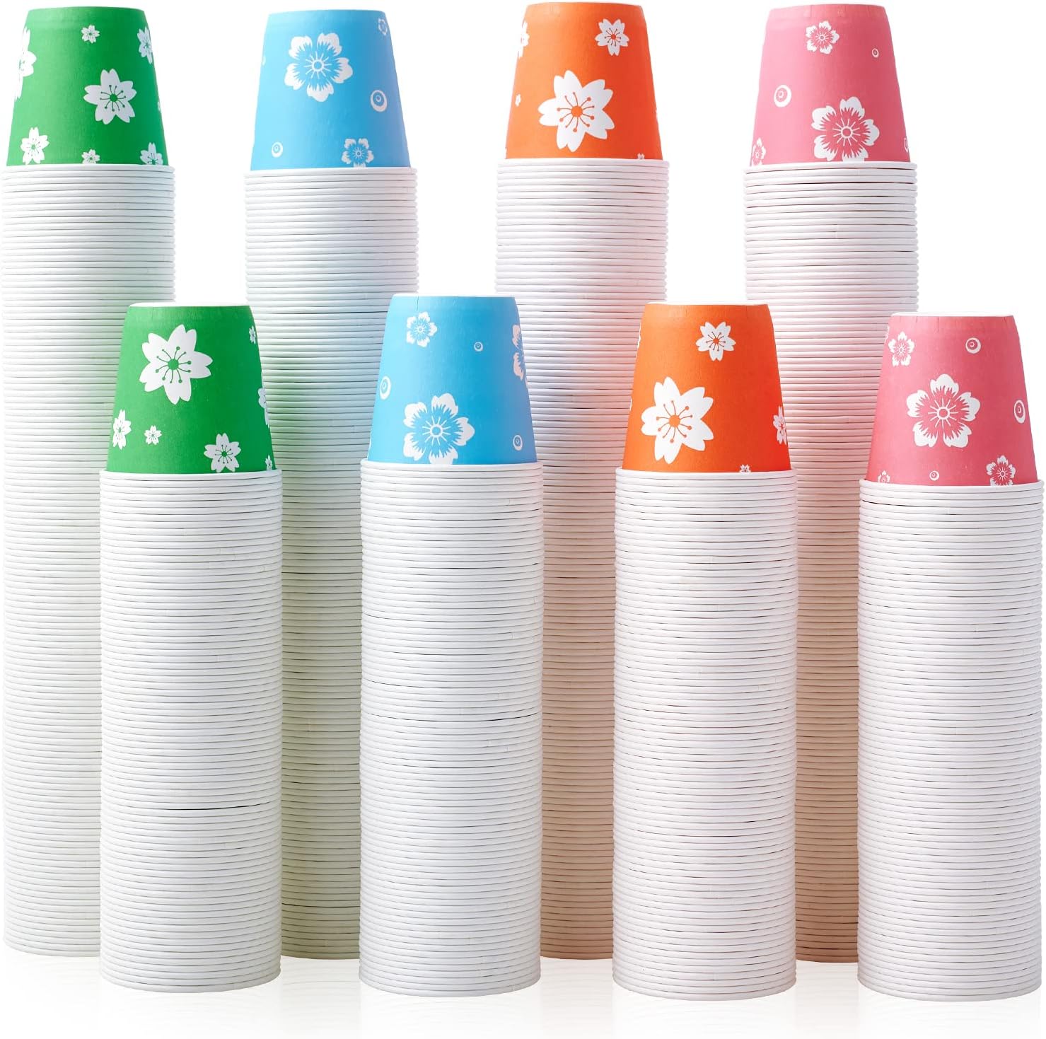 LITOPAK 800 Pack 3oz Disposable Bathroom Cups, Colorful Disposable Mouthwash Cups, Small Disposable Cups, Mini Paper Cups for Parties, Picnics, Barbecues, Travel and Events