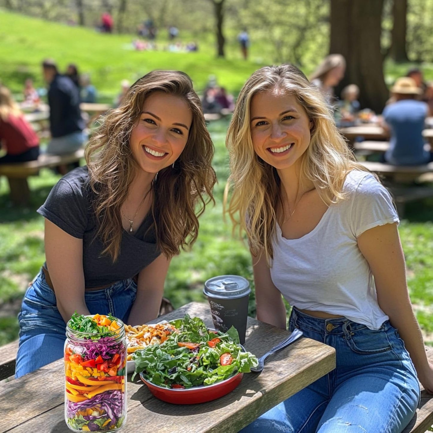 Jarming Collections Mason Jars - 32 Oz Glass Extra Wide Mouth Quart Storage Jars with Lids - BPA Free Plastic Lids - Made in USA (Set of 2)