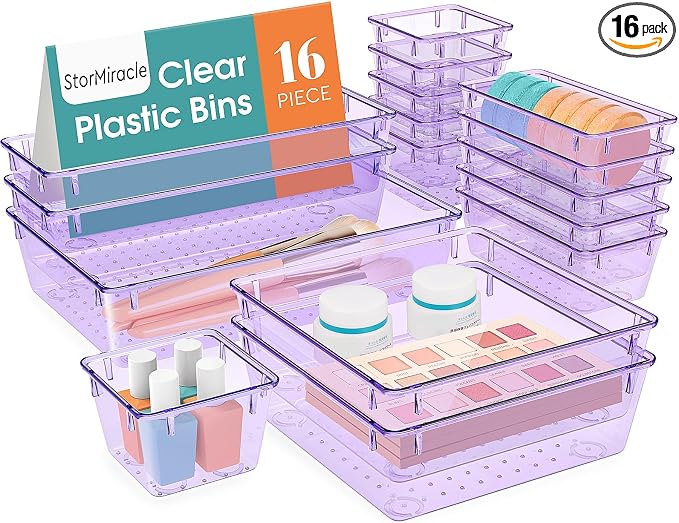 StorMiracle 16 PCS Drawer Organizer Set, 5 Varied Size Bathroom and kitchen by StorMiracle