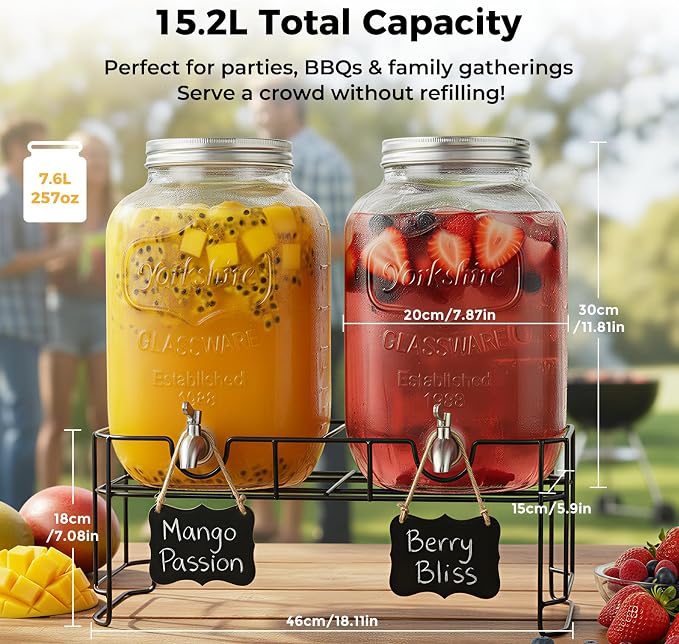 DD&HAPP 2 Gallon Glass Drinks For Parties - Image 2