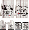 Sratte 6 Pcs Kitchen Decor Accessories Set Farmhouse Towels Pot Holders Oven by Sratte