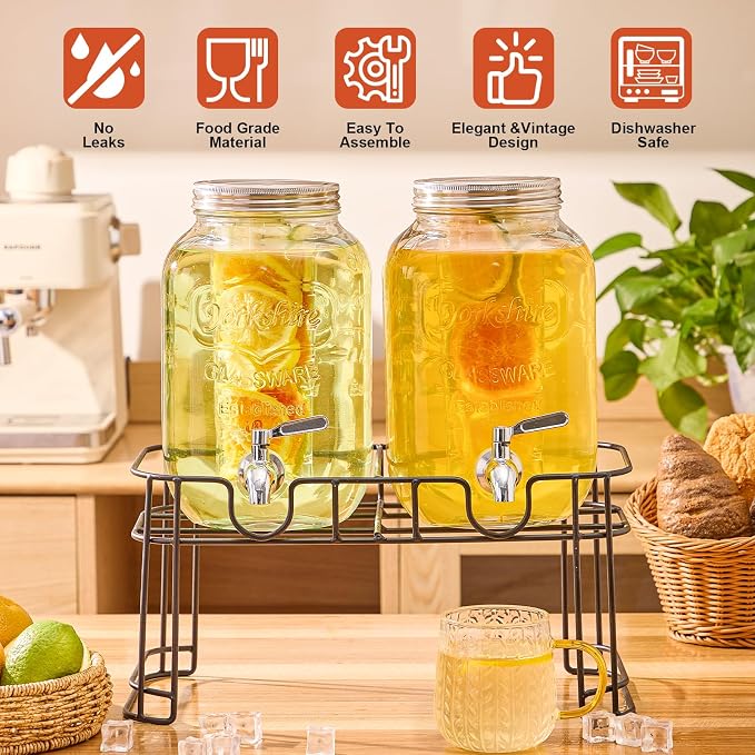 1 Gallon Glass Drink Dispensers - Image 2