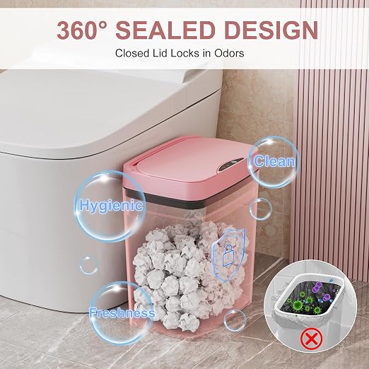 Vanpopubs 2 Pack 2.7 Gal Bathroom Trash Can - Image 7