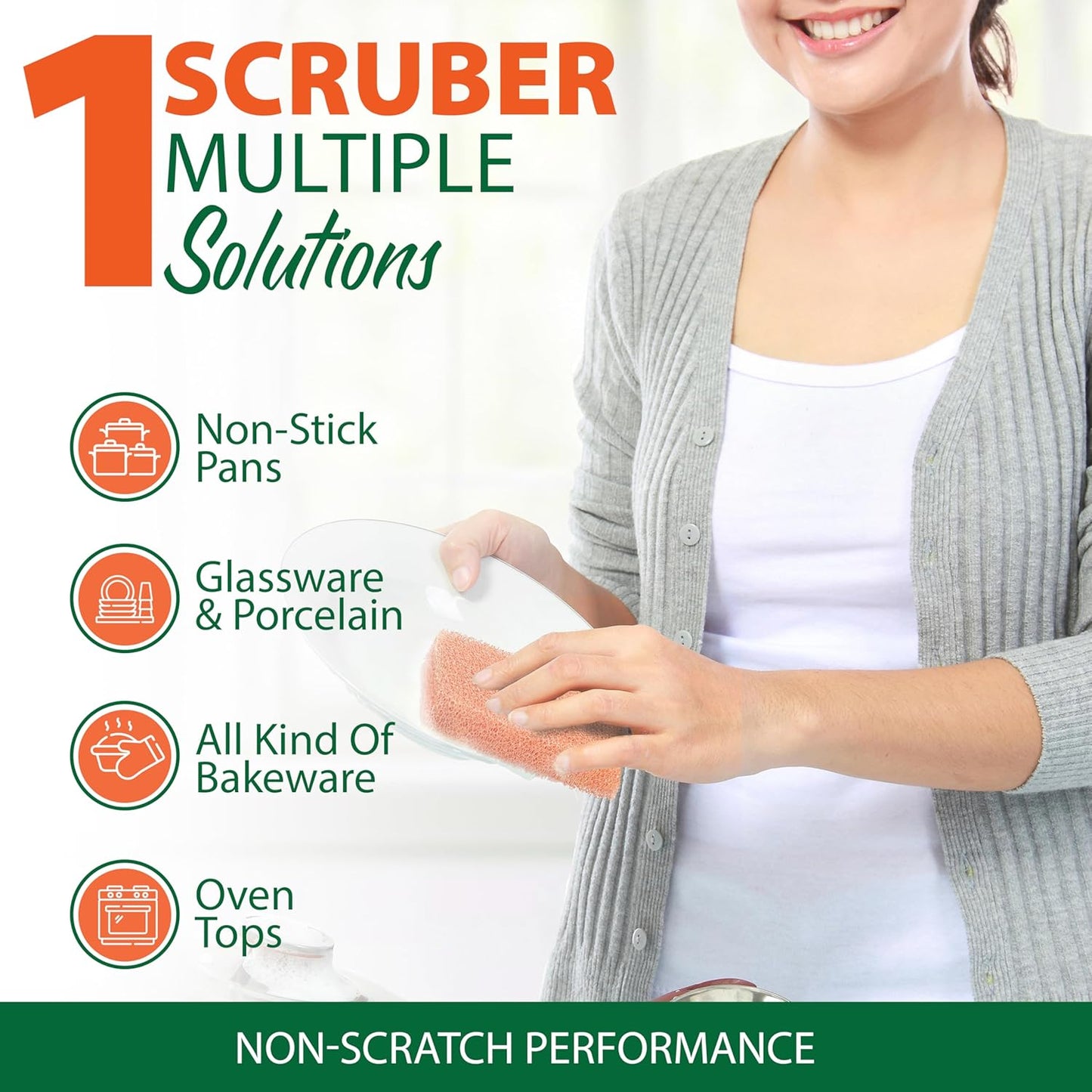 Peachy Clean Kitchen Scrubber Fragrance Free 3pk