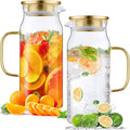 Bivvclaz 2 Pack 2 Liter 68 oz 2.1 Qt Gold Glass Pitcher by Bivvclaz