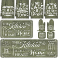 Fourluoo 10 Pcs Farmhouse Kitchen Decor and Accessories Set 4 Kitchen Towels 2 by Fourluoo