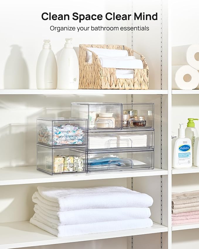 Vtopmart Stackable Storage Drawers Set of 6, Laundry Room Organization - Image 6