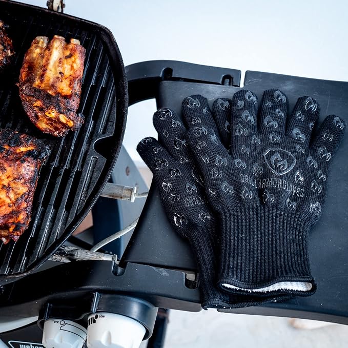Grill Armor Oven Gloves with Fingers – Extra Long Cuff, 932°F Heat, Fire & Cut - Image 8