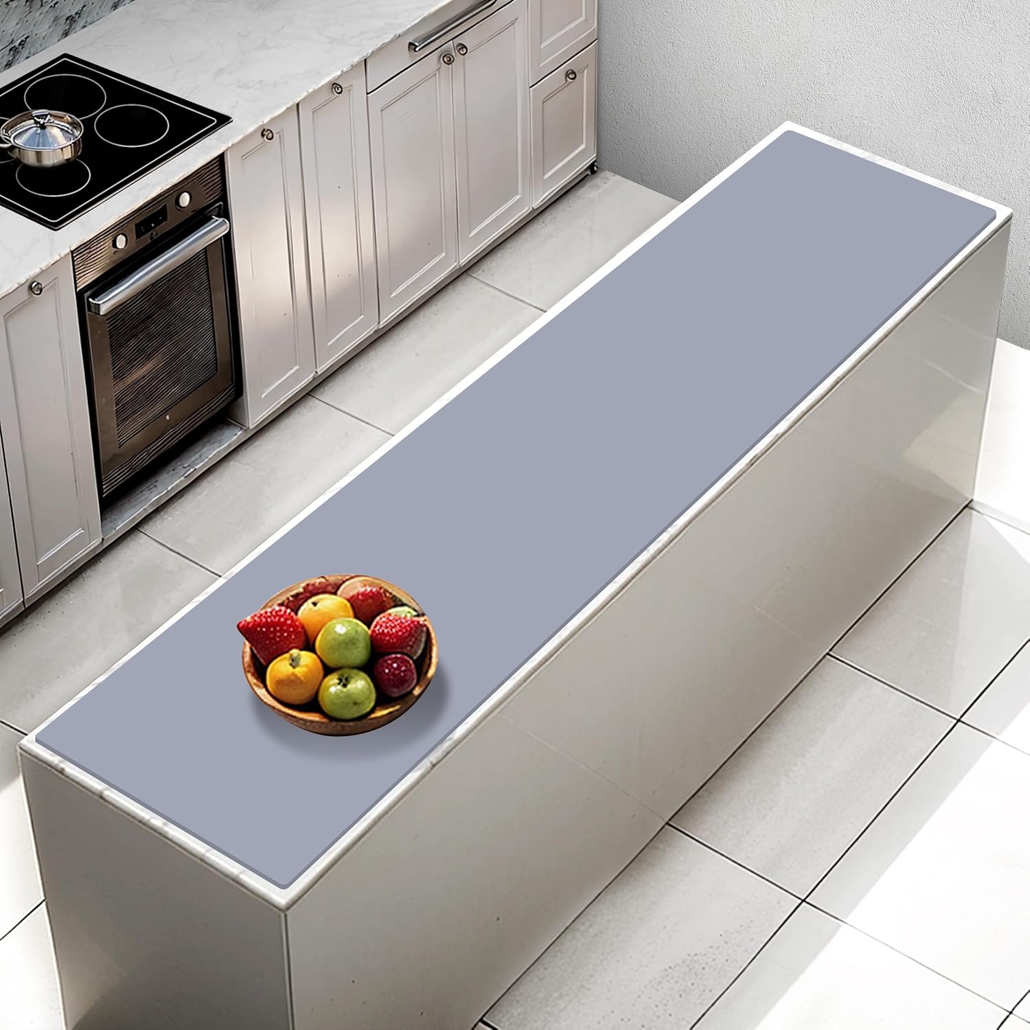 AECHY Extra Large Silicone Mat 78.74”x19.69”x0.08”, Multipurpose Silicone Mat Thick Heat Resistant Mat Shipped Rolled Up Kitchen Counter Mat Waterproof Silicone Mats for Kitchen Counter Dark Gray