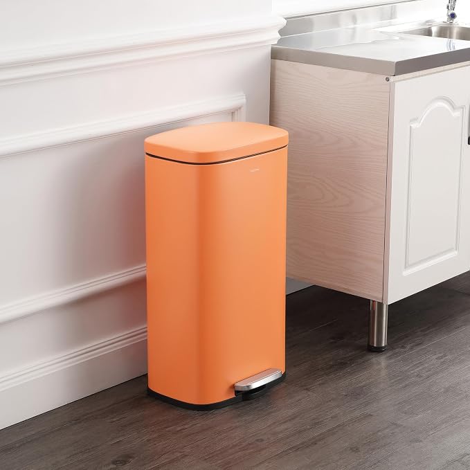 happimess HPM1011K Curtis 8-Gallon Step-Open Trash Can, Carrot Cake, - Image 2