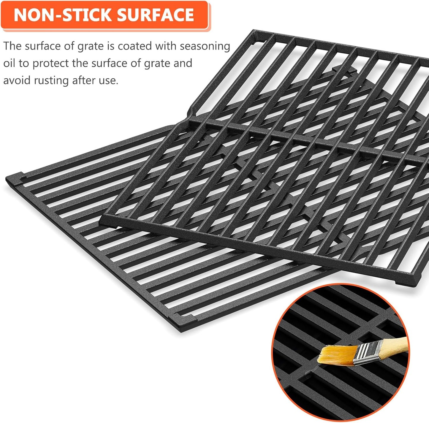 QuliMetal 7522 7535 Grill Replacements for Weber Spirit 200 & 210 Series(2009-2012 with Side Control), for Genesis Silver A, for Weber Spirit 500, 21.5" Flavorizer Bars & 15" Grill Grates